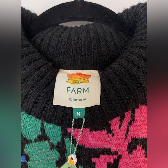 NEW FARM Rio Tropical Garden Sweater Dress Turtleneck Size M - Picture 6 of 13